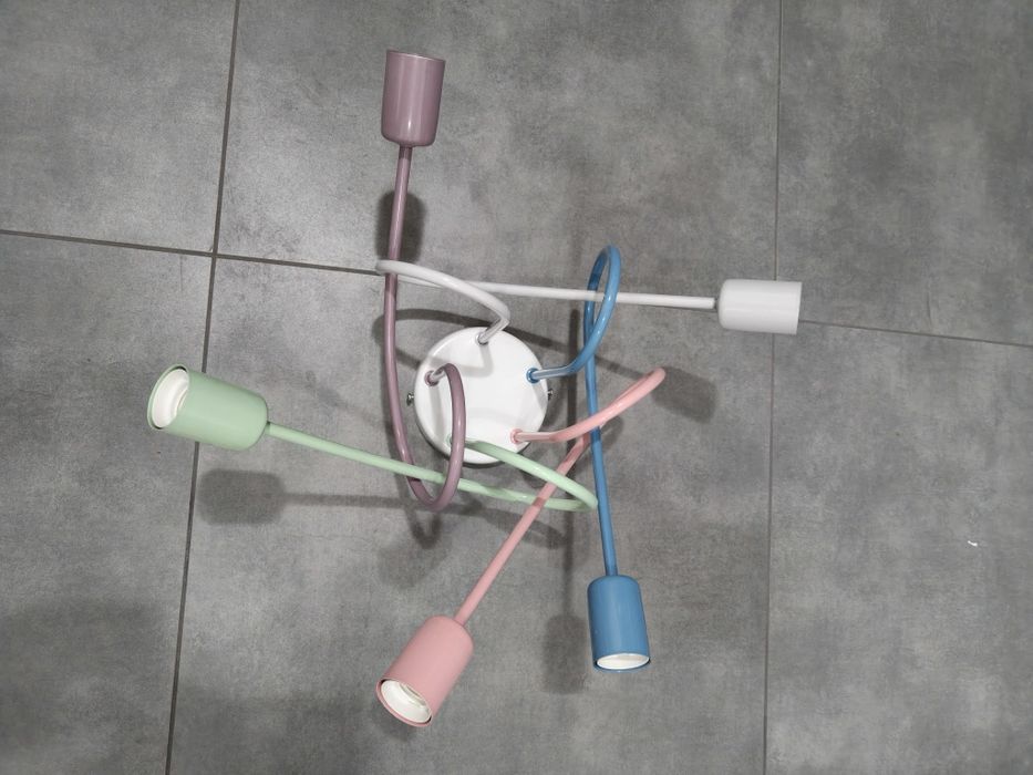 Lampa LED lux 5 punktów kolorowa pastelowa