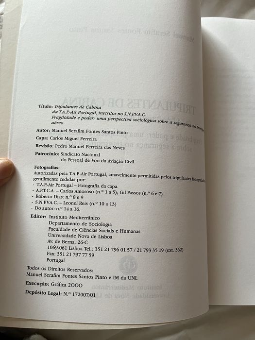 Livro tripulantes de cabina