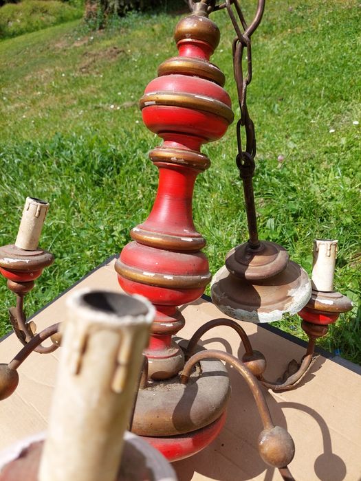 Stary żyrandol lampa sufitowa PRL