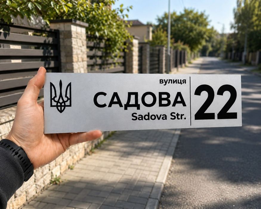 Адресні таблички на будинок із нержавійки