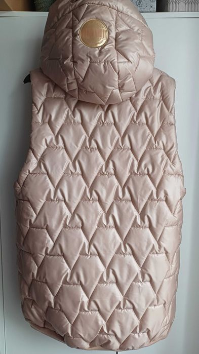 Długa kamizelka pikowana SM Collection DOTI beżowa