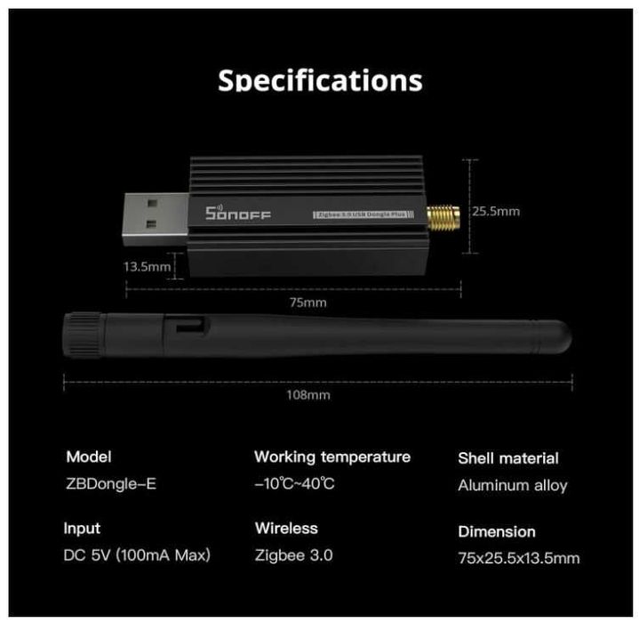 Bramka Zigbee Sonoff ZBDongle-E 3.0 USB