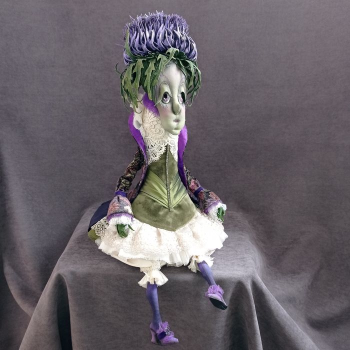 Интерьерная будуарная кукла Мадам Чертополох