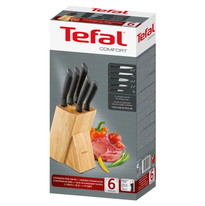 Набір ножів Tefal Comfort K221SA04 Набор ножей с подставкой • Новий