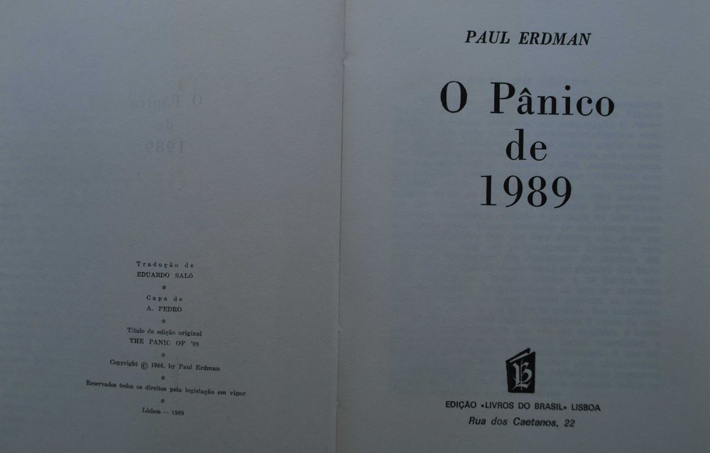 O Pânico de 1989 de Paul Erdman
