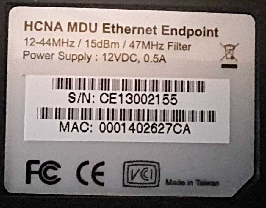 Кабельный модем - HomePNA HCNA MDU Ethernet Endpoint (старый подвод, не оптика )