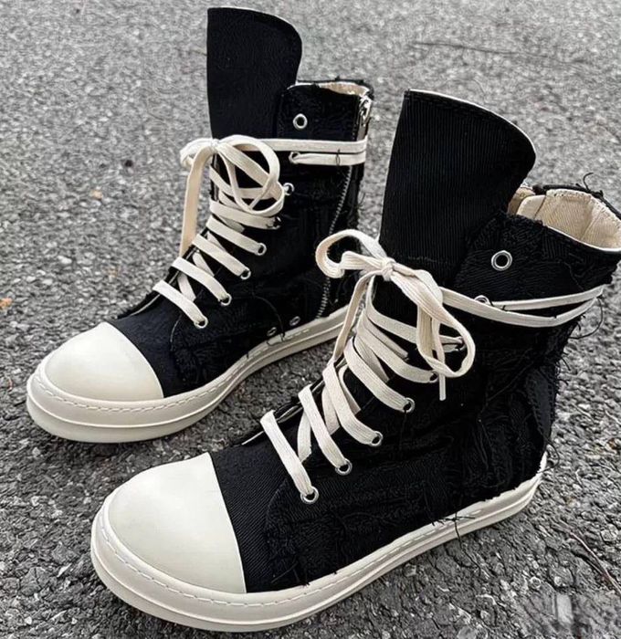 v*様 Rick Owens ramons high cut sneaker Кеды Rick Owens Ramones distressed: 4 499 грн. - Кеды Киев на Olx