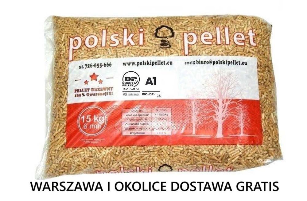 Pelet Polski pellet A1 drzewny Warszawa Legionowo Leoncin Tarczyn