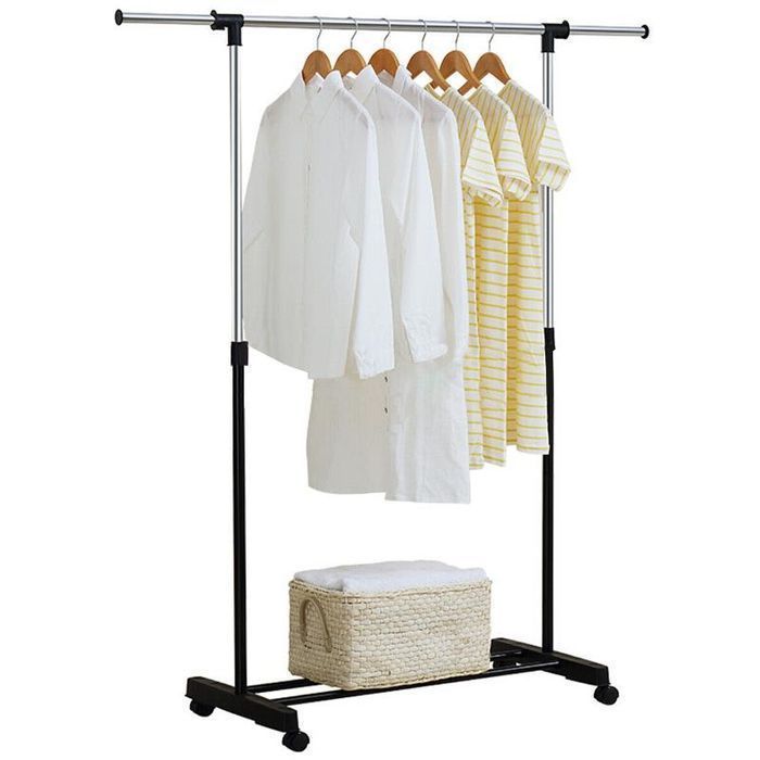 Wieszak Metalowy na Kółkach Szafa na Ubrania Półka na Buty Stojak