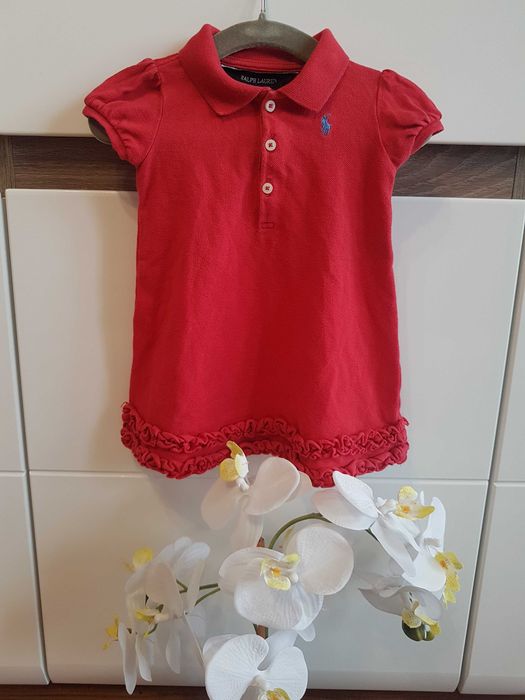 Nowość 2025:) sukieneczka Polo Ralph Lauren roz 80