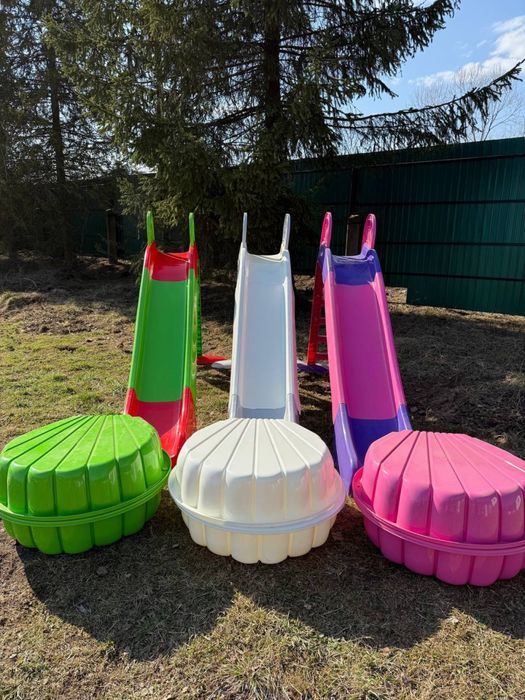 Дитячий будиночок гірка пісочниця Детская песочница горка качеля тачка