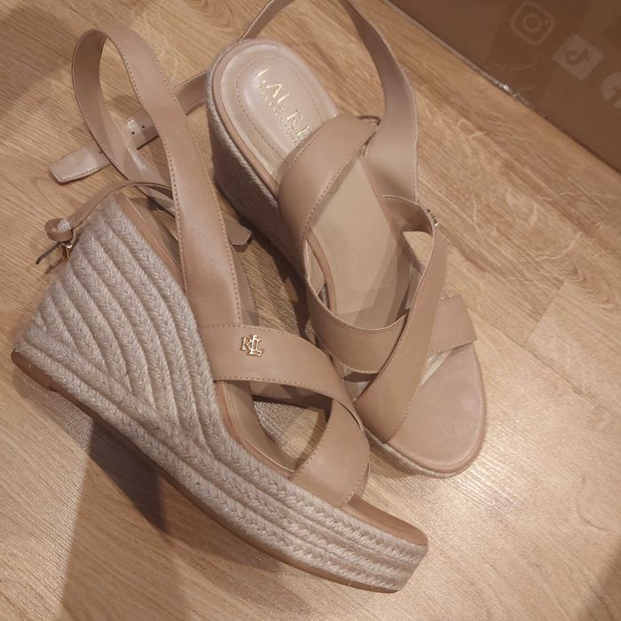 Buty damskie espadryle koturny sandały r 40/41 Ralph Lauren beżowe