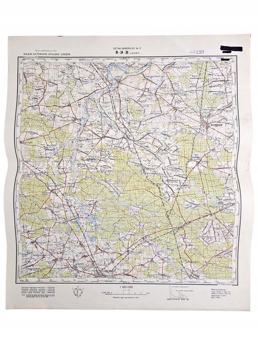Wojskowa Mapa Topograficzna WP 1:100 000 M-34-38 Lubliniec