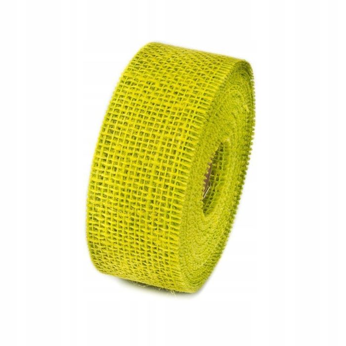 Wstążka Jutowa Naturalna Jasnozielona Juta 5cm/10m