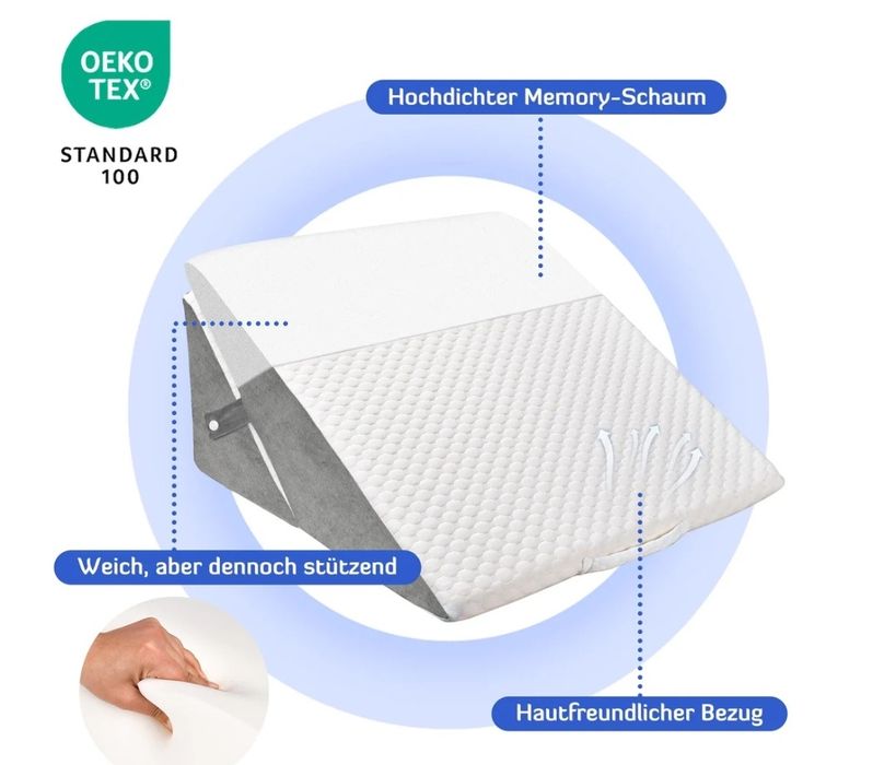 INFANZIA Regulowana poduszka klinowa, poduszka do czytania z pianki me