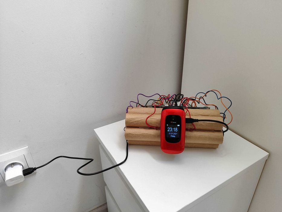 DEVASTATOR, bombowy zegarek, telefon, Atrapa, replika Dekoracja do ASG