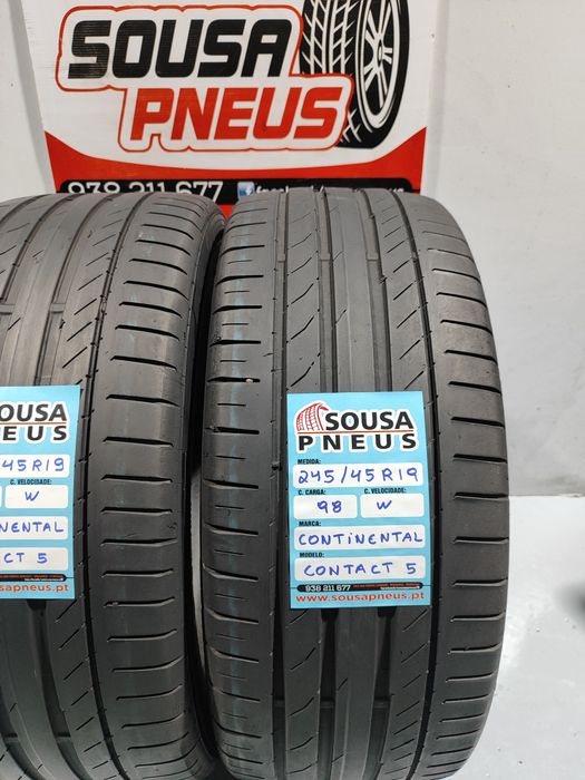 2 pneus semi novos 245-45R19 Continental - Oferta dos Portes