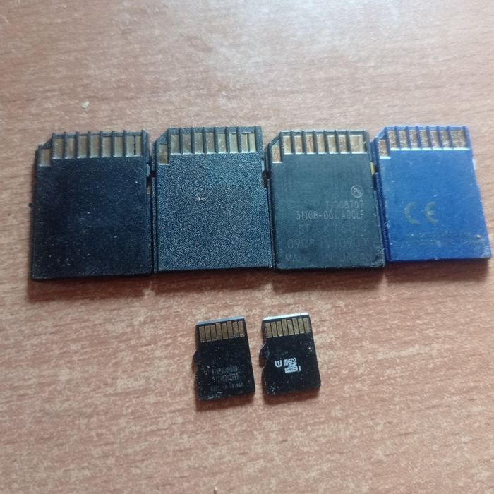 SD adapter San Disk SD card. Micro SD good ram transcend. 2, 8, 16 GB.