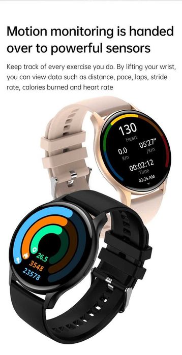 Smartwatch zegarek Amoled czarny Senbono Menu PL Rozmowy Bluetooth