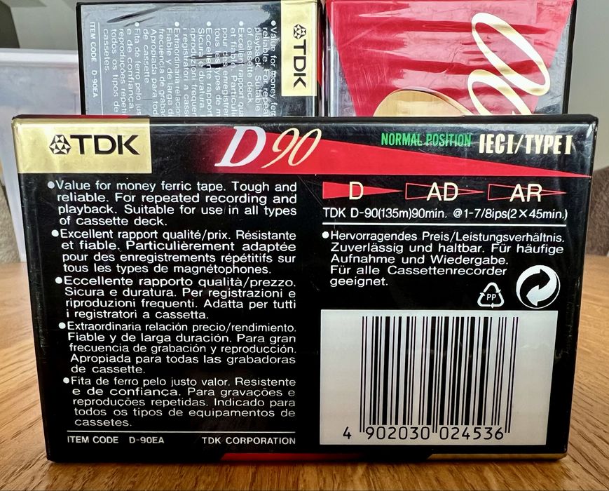 3 x Kaseta TDK D90TYPE I