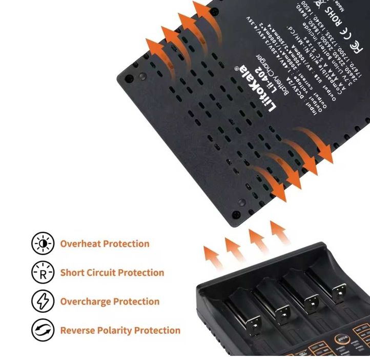 зарядка для 18650 акумулятор liitokala lii402 літокала зарядка lifepo4