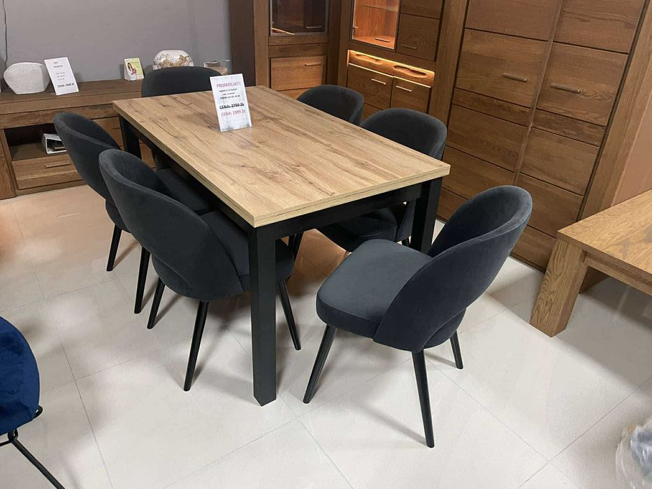 (25GR) Stół rozkładany + 6 krzeseł, 2499 zł