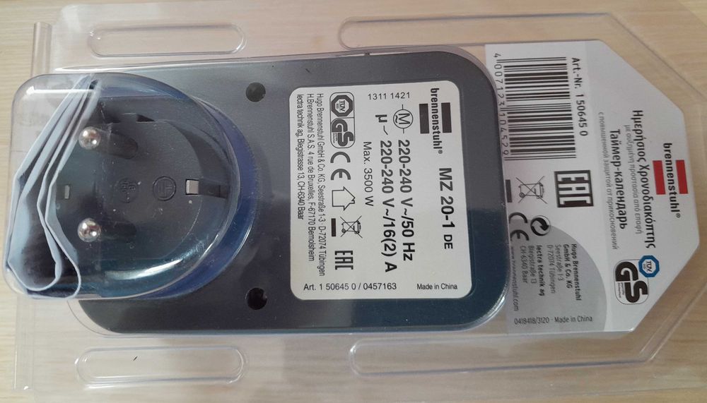 Programator czasowy MZ 20-1 DE IP20 Brennenstuhl