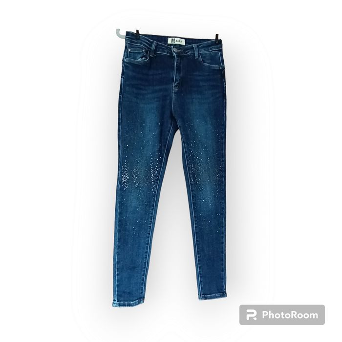 Nowe rewelacyjne jeansy rurki M Sara cyrkonie bling bling r. 28 (M)