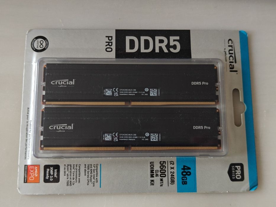 48GB (2x24) DDR5 5600 Crucial nowe