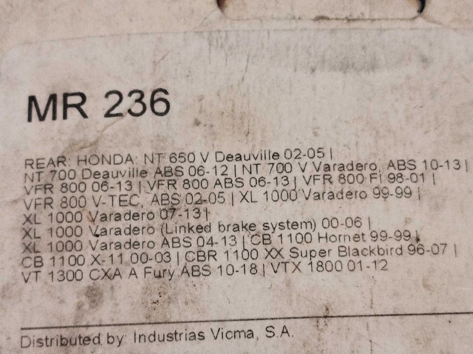 Pastilhas de travão SuperSport  para diversos  modelos Honda