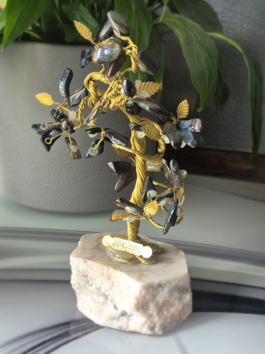 Drzewko szczęścia z naturalnymi kamieniami 15 cm