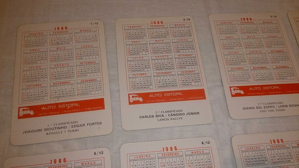 rallye de portugal 1986 vinho do porto (12 calendários) coleç completa