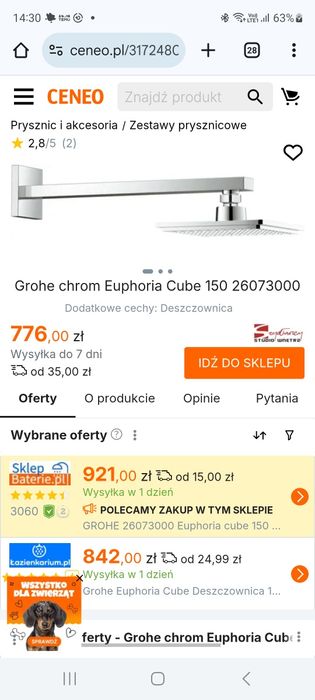 Zestaw prysznicowy grohe