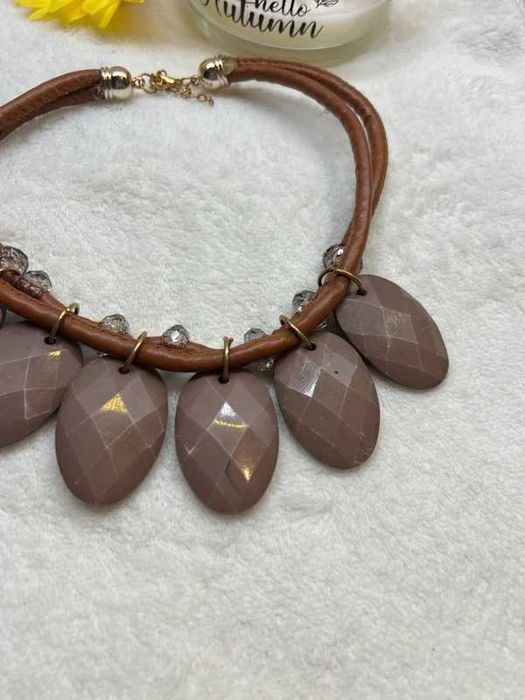 Naszyjnik choker ekoskóra boho etno etniczny casual Basic 4