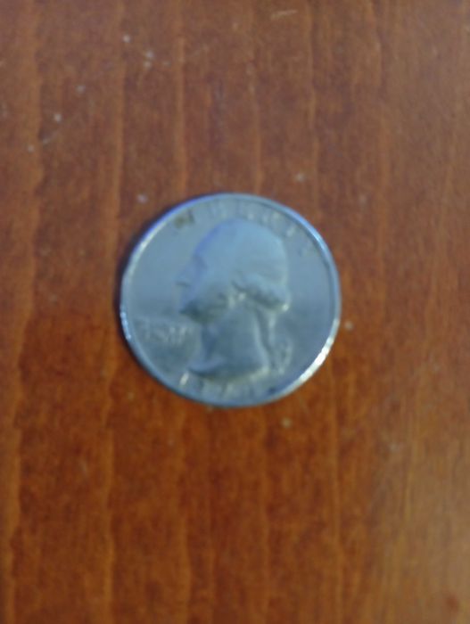 Moeda rara 1/4 dólar 1974 imagem invertida