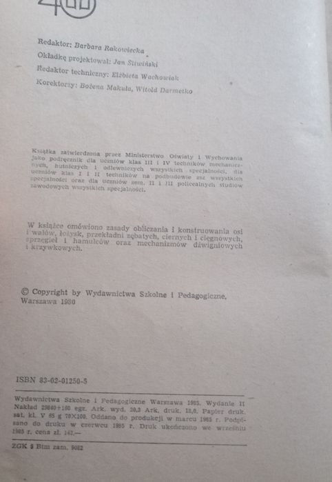 Części maszyn cz 2. Rutkowski, Orlik