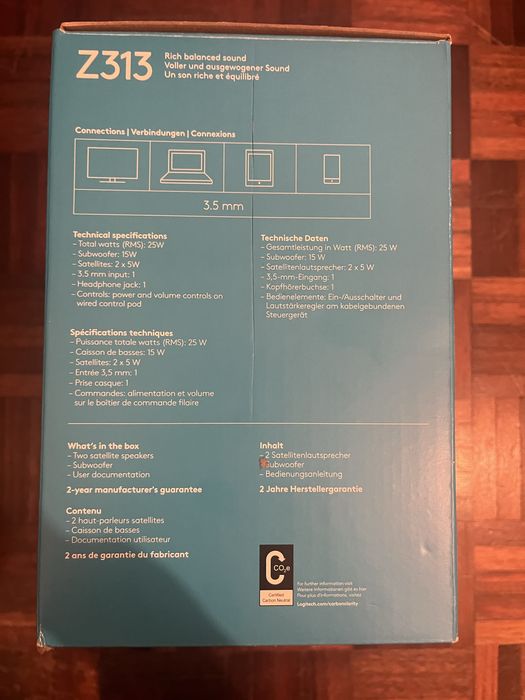 Conjunto Subwoofer + Speakers Logitech