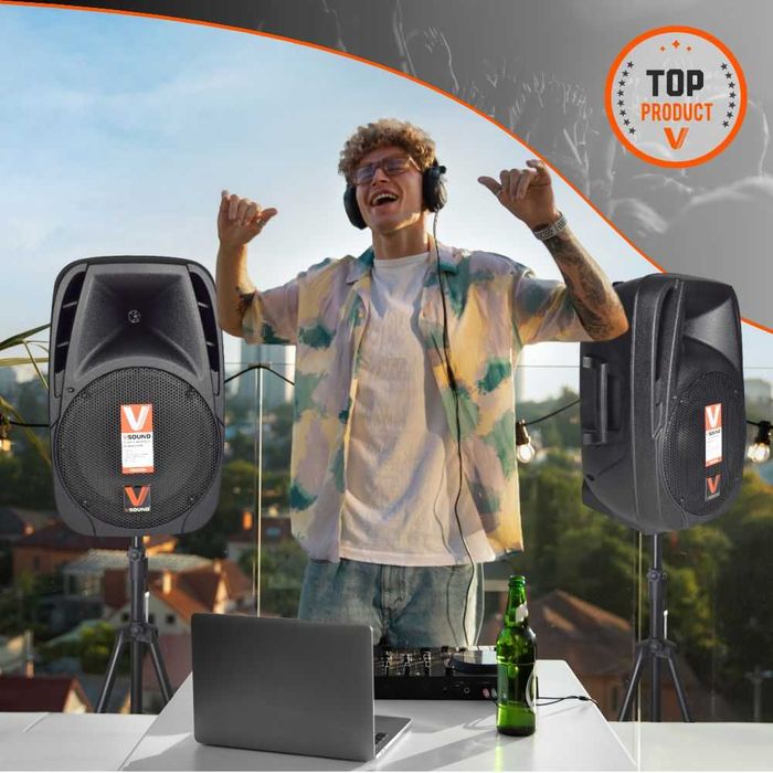 Conjunto coluna amplificada + coluna passiva 12", 800W