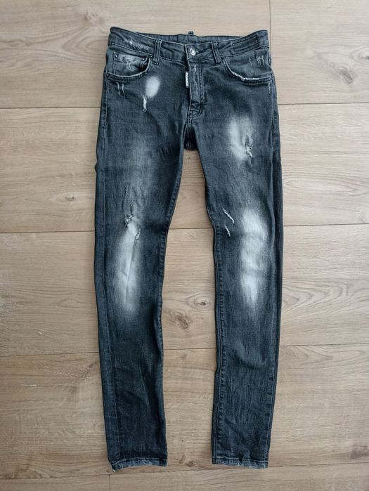 Spodnie męskie Dsquared2 dżinsy slim fit włoska moda rurki denim biker jeans