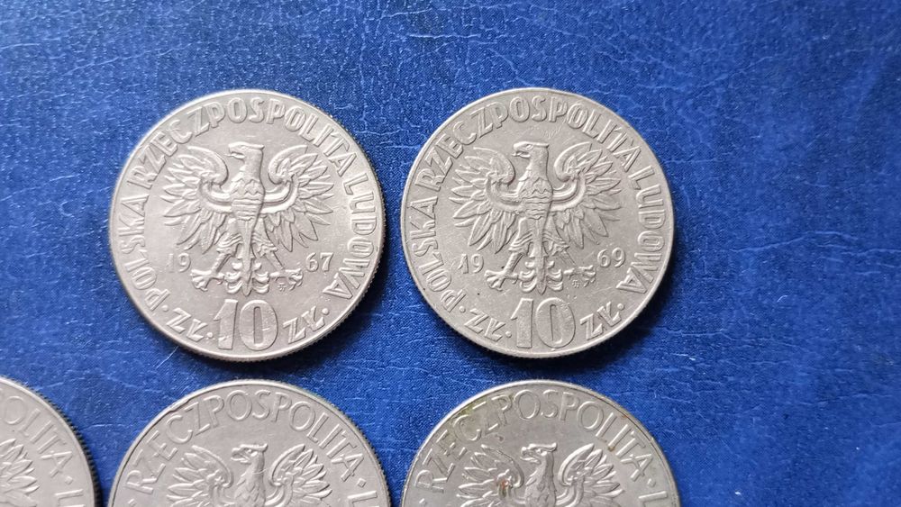 Stare monety Medal 10 zł 1967 Kopernik Kościuszko zestaw PRL