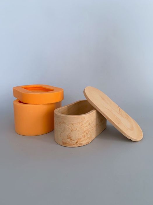 Силіконова форма «Овал з кришкою», молд. Підсвічник, вазон