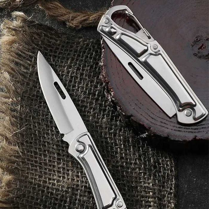 Scyzoryk Kieszonkowy 16cm Składany Nożyk z Klipsem Chromowy Breloczek