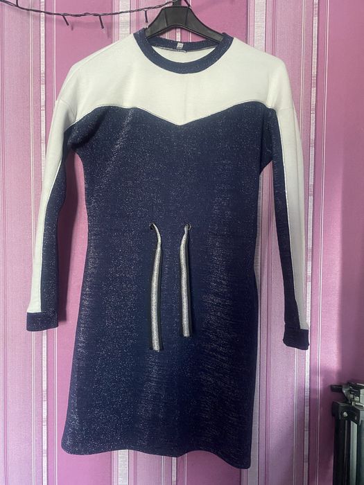 синее женское платье