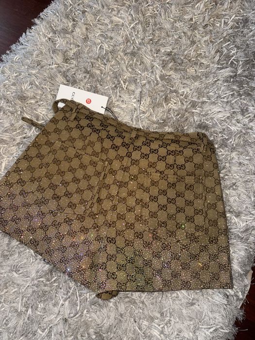 Calções monograma Gucci com brilho