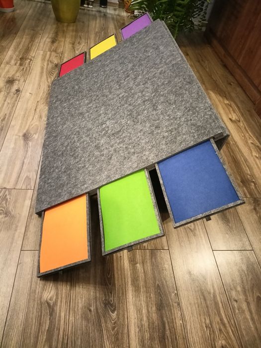 Mata do puzzli na 2000 elementów, 2w1 z 6 pojemnikami 104x78 cm stolik