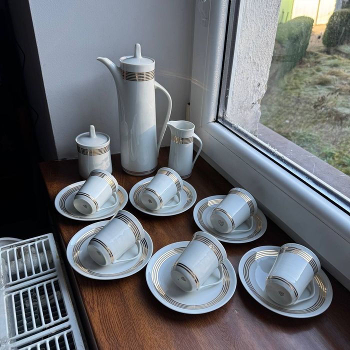 Serwis do kawy „Krokus”, porcelana Ćmielów, proj. W. Potacki, lata 60