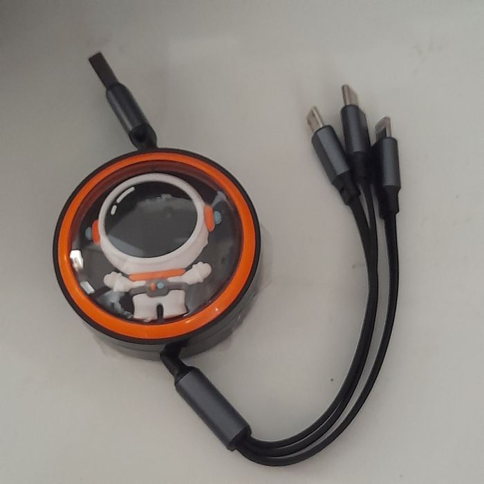 Выдвижной зарядной кабель 3 в 1  5А  Lightning/micro/Typ-C  1.2м