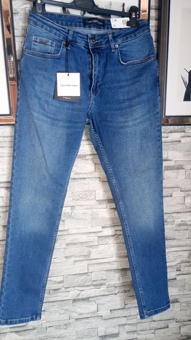 Dżinsy CK xl 32 rozm. skiny jeansy nowe wysoki stan