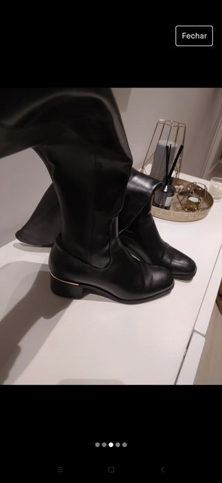 Botas pretas cano alto, usado uma vez