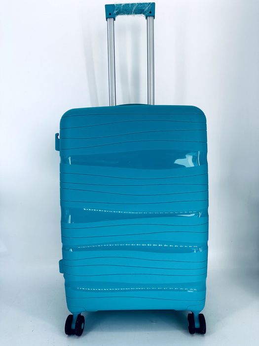 Nowa średnia walizka PP mocna turkusowa niebieska
